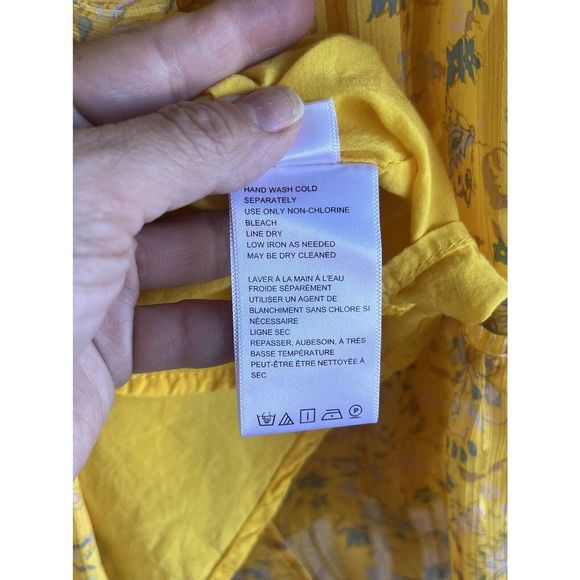 Urban Outfitters Pippa Chiffon Tiered Mini Dress - Size Small - Yellow - Picture 8 of 9